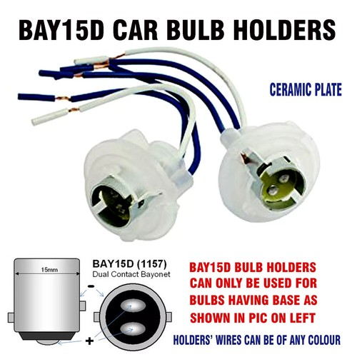 Bay15d car bulb holders - 2x,
