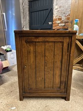 Dark Wood Square Cupboard With 2 Shelves Inside