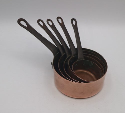 Set small copper pans - set,