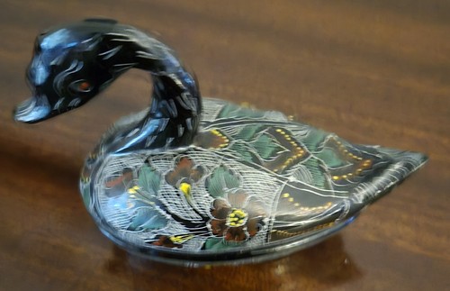 Vintage hand painted swan - vintage, hand‑painted