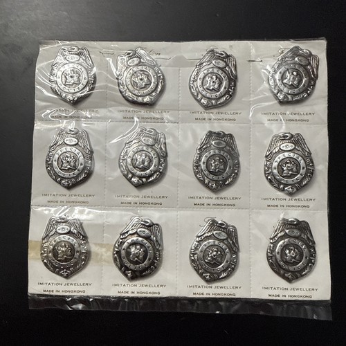 Vintage tin toy police badge - toy,