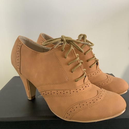 Brogue lace heeled ankle - heeled,