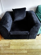 Black Plush Armchair – Brand New 