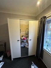 White Triple Wardrobe With