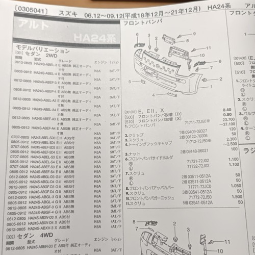 Parts guide suzuki alto - suzuki,