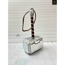Thor Hammer Mjolnir Replica with Leather Handle Larp Cosplay Christmas Gift Prop