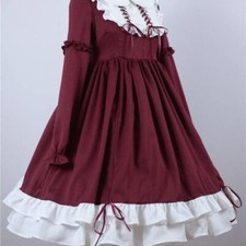 A-Line Dress Long Sleeve Princess Dress Japanese Lolita Sweet Girls Bow Ruffles