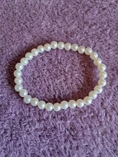 Pearl Style Beaded Bracelet Elasticated Excellent Condition