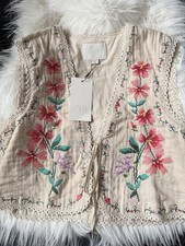 ZARA Ecru Floral Embroidered