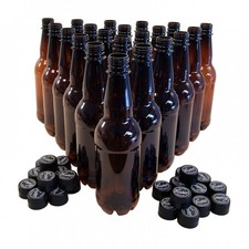 Brown Plastic Beer Bottles 500ml Coopers Amber Pack Of 24 With Caps Homebrew
