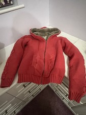 Billabong Woman’s Zip Hoodie/Jacket  Size S/M Reddish - Fur Lined - Gd Used Con