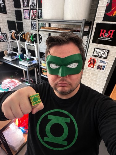 Printed green lantern mask - 3d,