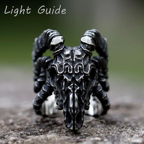 Men ram goat head skull - goat, ring