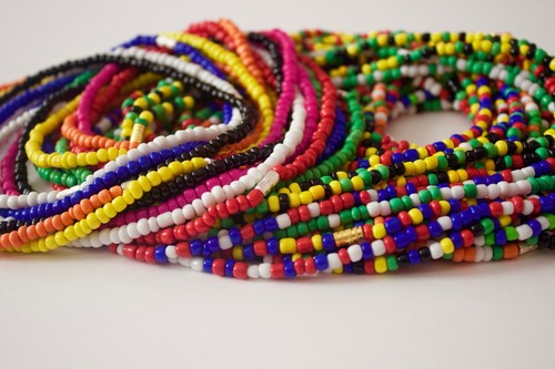 African waist beads - beads, opaque