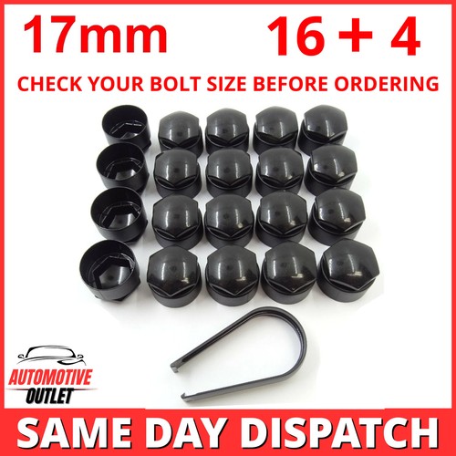 20x17mm gloss black wheel nut - 20x17mm,