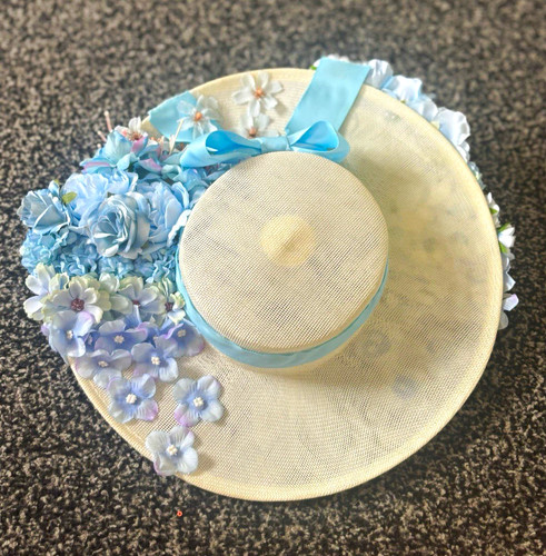 Cream straw fascinator hat - fascinator,