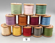 12 Vintage Wooden Cotton Reels