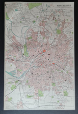 Antique (1903) Map - City Plan of Manchester - Bartholomew