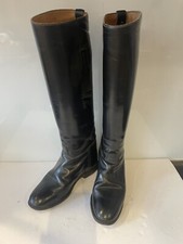 Regent Super Black Leather Horse Riding Boots 18"  High Womens Size UK 4