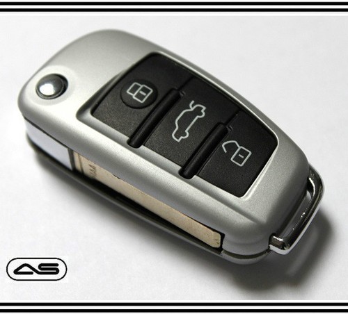 Silver key cover case for - silver, audi