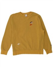 NIKE Mens Sweatshirt Jumper XL Yellow Cotton SR03