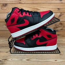 Nike Trainers Womens Sz UK 4 Air Jordan 1 Mid Banned Red Black Basketball Shoes