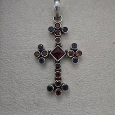 Silver Celtic Cross With Red