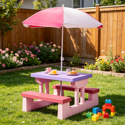 Kids picnic table set seat - table,