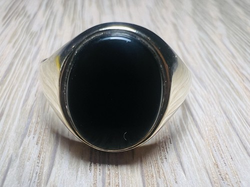 Black onyx 9ct gold - onyx,