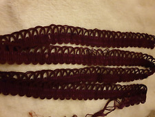 Vintage Braided Trim Gimp Red Wave Pattern Upholstery Project 65 inches
