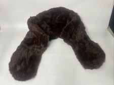 Vintage Dark  Brown Real Fur Stole Cape Shawl Scarf Wrap Shoulder Reveal Style