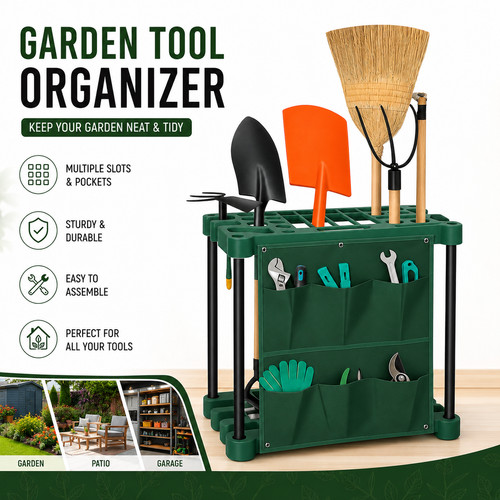 Garden tool storage rack - garden,
