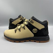 Timberland Sprint Trekker Mid Beige Black Leather Shoes Trainers UK 7 EU 41