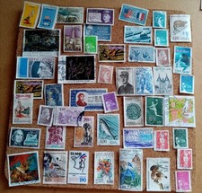 50 (approx) French postage stamps. Used. Euro era. Collectors or Crafting. 