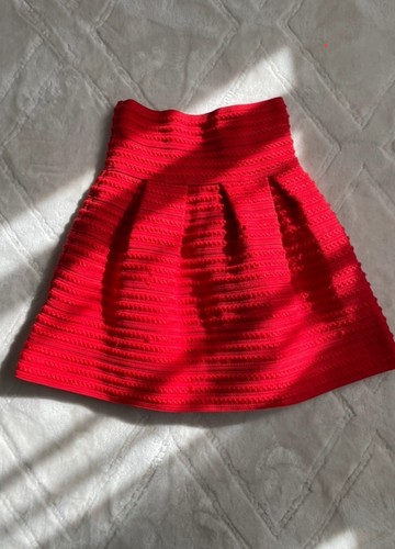Red textured high waisted - textured,