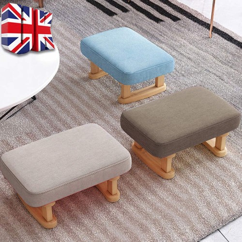 Small wood footstool footrest - wood,