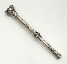 Victorian Solid Silver Propelling Pencil Orange Stone