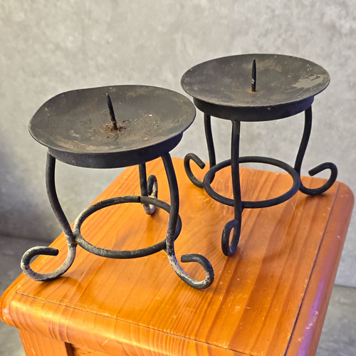 Vintage wrought iron pillar - iron,