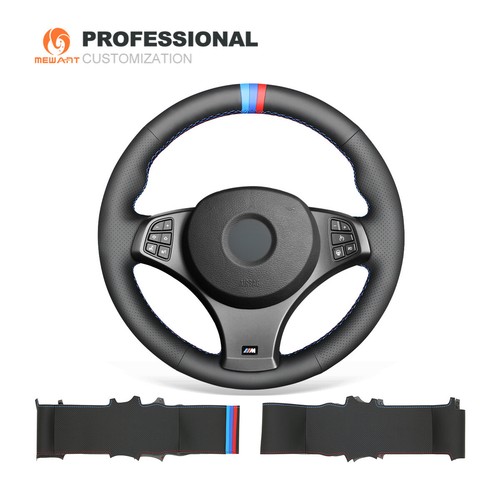 Black genuine leather steering - leather,