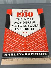 Vintage Harley Davidson 1930 Twin 45 Big Motorcycle Color Brochure nice!