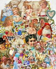Decoupage Victorian style Paper scraps x 40 ladys angels flowers cats horses