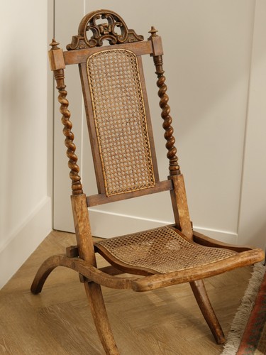 Antique folding wooden cane - antique,