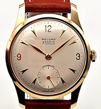 Record Genève 9ct Gold 1961 Wristwatch Cal.631 Boxed, Mint, Provenance 1961