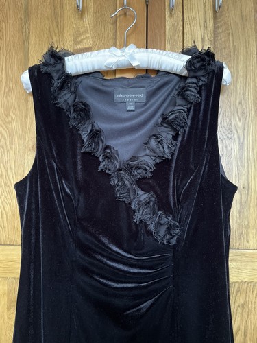 Black stretch velvet dress - stretch,