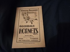 RARE PRE WAR RUGBY LEAGUE PROGRAMME ROCHDALE HORNETS V WARRINGTON 19TH SEPT 1936