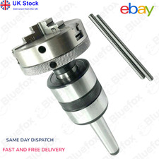 MT2 Tailstock Live Center with Lathe 3-Jaw Chuck (65mm)