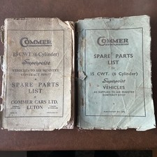 Commer 15 Cwt spare parts books  
