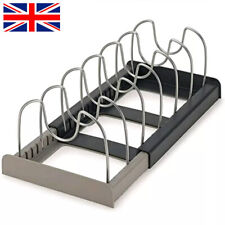 10 Tier Expandable Saucepan Pan Pot Lid Holder Kitchen Organiser Rack Storage UK