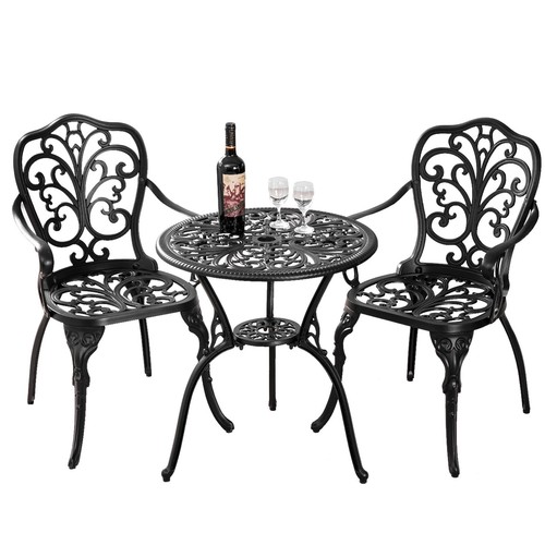 Black piece patio - patio, bistro