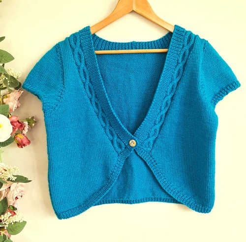 Vintage hand knitted turquoise - hand,